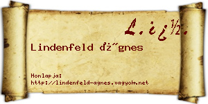 Lindenfeld Ágnes névjegykártya